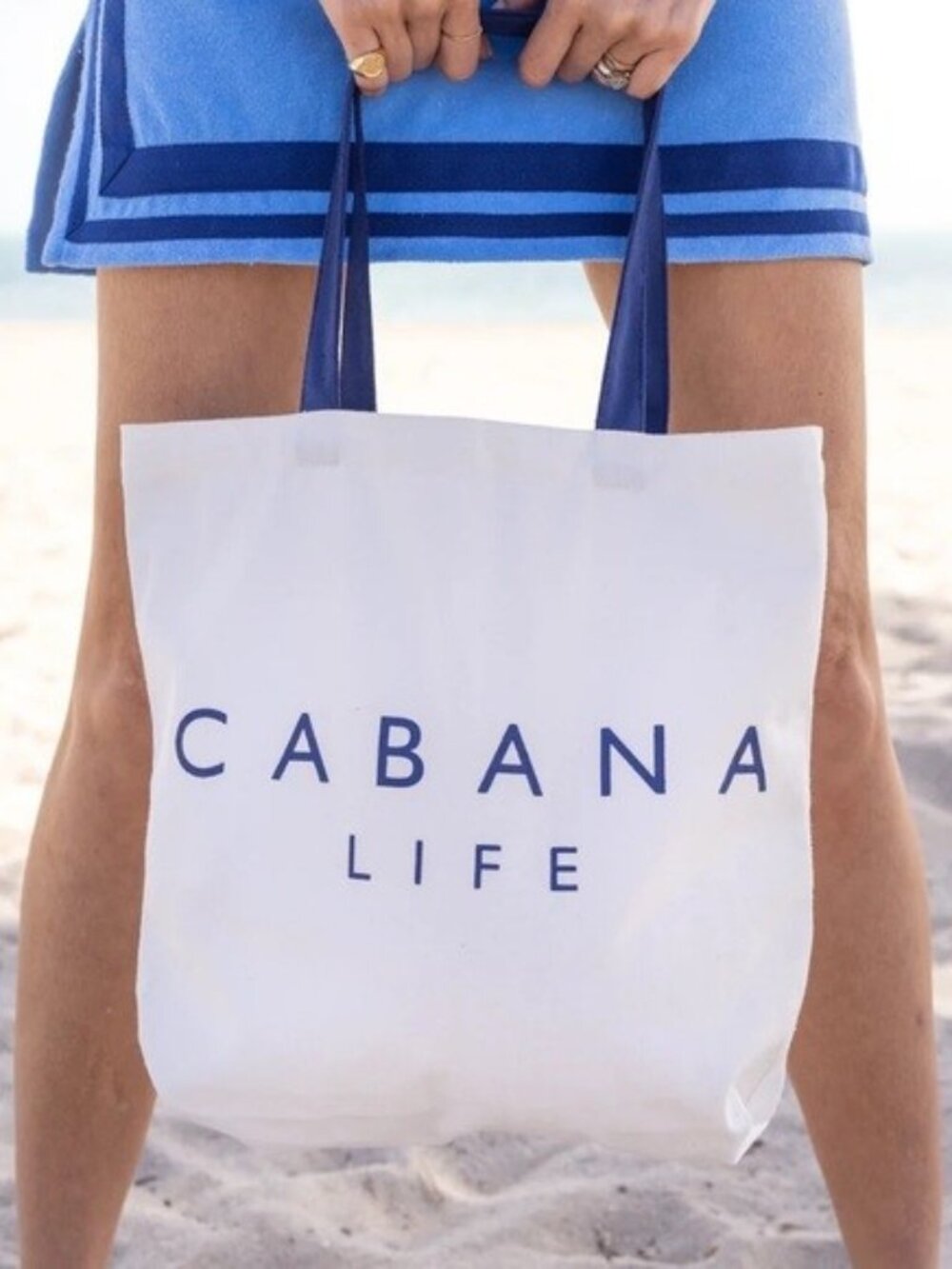 NWT, CABANA LIFE Canvas Beach Tote Bag